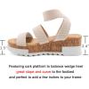 imageAthlefit Womens Wedge Sandals Platform Sandals Cork Elastic Strap SandalsBeige