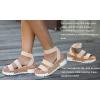 imageAthlefit Womens Wedge Sandals Platform Sandals Cork Elastic Strap SandalsBeige