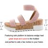 imageAthlefit Womens Wedge Sandals Platform Sandals Cork Elastic Strap SandalsBlush