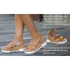 imageAthlefit Womens Wedge Sandals Platform Sandals Cork Elastic Strap SandalsBrown