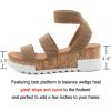 imageAthlefit Womens Wedge Sandals Platform Sandals Cork Elastic Strap SandalsKhaki