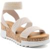 imageAthlefit Womens Wedge Sandals Platform Sandals Cork Elastic Strap SandalsBeige