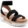 imageAthlefit Womens Wedge Sandals Platform Sandals Cork Elastic Strap SandalsBlack