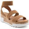 imageAthlefit Womens Wedge Sandals Platform Sandals Cork Elastic Strap SandalsBrown