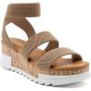 imageAthlefit Womens Wedge Sandals Platform Sandals Cork Elastic Strap SandalsKhaki
