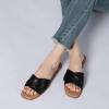 imageAthlefit Womens Summer Flat Sandals Slip On Square Toe Soft Leather Slide SandalsBlack