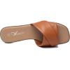 imageAthlefit Womens Summer Flat Sandals Slip On Square Toe Soft Leather Slide SandalsBrown