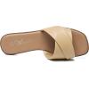 imageAthlefit Womens Summer Flat Sandals Slip On Square Toe Soft Leather Slide SandalsCamel