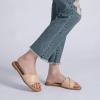 imageAthlefit Womens Summer Flat Sandals Slip On Square Toe Soft Leather Slide SandalsNude