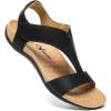 imageAthlefit Orthopedic Sandals for Women Comfortable Beach Orthotic Sandals with Arch SupportBlack