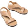 imageAthlefit Orthopedic Sandals for Women Comfortable Beach Orthotic Sandals with Arch SupportNude