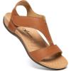 imageAthlefit Orthopedic Sandals for Women Comfortable Beach Orthotic Sandals with Arch SupportTan