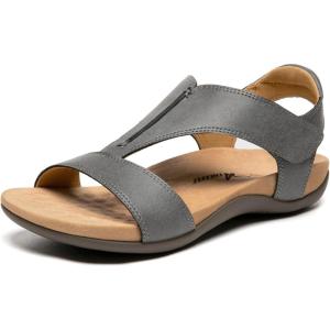 imageAthlefit Orthopedic Sandals for Women Comfortable Beach Orthotic Sandals with Arch SupportGrey