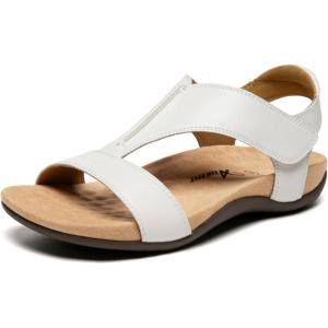 imageAthlefit Orthopedic Sandals for Women Comfortable Beach Orthotic Sandals with Arch SupportWhite