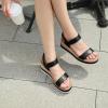 imageAthlefit Platform Sandals Women Espadrille Wedge Comfortable Ankle Strap Open Toe Sandals for WalkingBlack