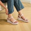 imageAthlefit Platform Sandals Women Espadrille Wedge Comfortable Ankle Strap Open Toe Sandals for WalkingNude
