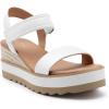 imageAthlefit Platform Sandals Women Espadrille Wedge Comfortable Ankle Strap Open Toe Sandals for WalkingWhite