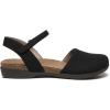 imageAthlefit Womens Closed Toe Sandals Comfort Cork Footbed Arch Support Flat SandalsBlack