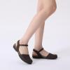 imageAthlefit Womens Closed Toe Sandals Comfort Cork Footbed Arch Support Flat SandalsChocolate