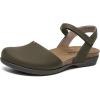 imageAthlefit Womens Closed Toe Sandals Comfort Cork Footbed Arch Support Flat SandalsIvy