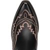 imageAthlefit Cowboy Boots for Women Western Cowgirl Square Toe boots Embroidery Chunky Heel MidCalf BootsBlack