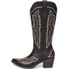 imageAthlefit Cowboy Boots for Women Western Cowgirl Square Toe boots Embroidery Chunky Heel MidCalf BootsBlack