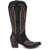 imageAthlefit Cowboy Boots for Women Western Cowgirl Square Toe boots Embroidery Chunky Heel MidCalf BootsBlack