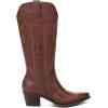 imageAthlefit Cowboy Boots for Women Western Cowgirl Square Toe boots Embroidery Chunky Heel MidCalf BootsBrown