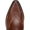 imageAthlefit Cowboy Boots for Women Western Cowgirl Square Toe boots Embroidery Chunky Heel MidCalf BootsBrown