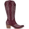 imageAthlefit Cowboy Boots for Women Western Cowgirl Square Toe boots Embroidery Chunky Heel MidCalf BootsRed