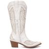 imageAthlefit Cowboy Boots for Women Western Cowgirl Square Toe boots Embroidery Chunky Heel MidCalf BootsWhite