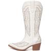 imageAthlefit Cowboy Boots for Women Western Cowgirl Square Toe boots Embroidery Chunky Heel MidCalf BootsWhite