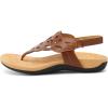 imageAthlefit Orthopedic Sandals for Women Summer Adjustable Orthotic Thong Sandals with Arch SupportBrown