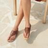 imageAthlefit Orthopedic Sandals for Women Summer Adjustable Orthotic Thong Sandals with Arch SupportBrown