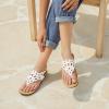 imageAthlefit Orthopedic Sandals for Women Summer Adjustable Orthotic Thong Sandals with Arch SupportWhite