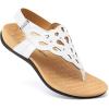 imageAthlefit Orthopedic Sandals for Women Summer Adjustable Orthotic Thong Sandals with Arch SupportWhite