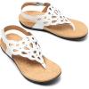 imageAthlefit Orthopedic Sandals for Women Summer Adjustable Orthotic Thong Sandals with Arch SupportWhite