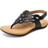 imageAthlefit Orthopedic Sandals for Women Summer Adjustable Orthotic Thong Sandals with Arch SupportBlack