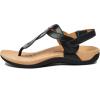 imageAthlefit Womens Orthopedic Arch Support Sandals Comfortable Thong TStrap Orthotic Casual Flat SandalsBlack