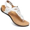 imageAthlefit Womens Orthopedic Arch Support Sandals Comfortable Thong TStrap Orthotic Casual Flat SandalsWhite