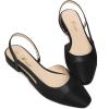 imageAthlefit Slingback Flats for Women Square Pointed Toe Two Toned Flats Wedding Pumps for WomenBlack