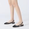 imageAthlefit Slingback Flats for Women Square Pointed Toe Two Toned Flats Wedding Pumps for WomenBlack White Thread