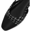 imageAthlefit Slingback Flats for Women Square Pointed Toe Two Toned Flats Wedding Pumps for WomenBlack White Thread