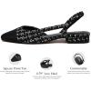imageAthlefit Slingback Flats for Women Square Pointed Toe Two Toned Flats Wedding Pumps for WomenBlack White Thread