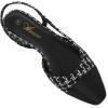 imageAthlefit Slingback Flats for Women Square Pointed Toe Two Toned Flats Wedding Pumps for WomenBlack White Thread