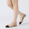 imageAthlefit Slingback Flats for Women Square Pointed Toe Two Toned Flats Wedding Pumps for WomenNude