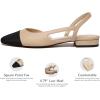 imageAthlefit Slingback Flats for Women Square Pointed Toe Two Toned Flats Wedding Pumps for WomenNude