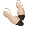 imageAthlefit Slingback Flats for Women Square Pointed Toe Two Toned Flats Wedding Pumps for WomenNude