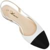imageAthlefit Slingback Flats for Women Square Pointed Toe Two Toned Flats Wedding Pumps for WomenWhite