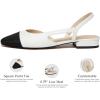 imageAthlefit Slingback Flats for Women Square Pointed Toe Two Toned Flats Wedding Pumps for WomenWhite